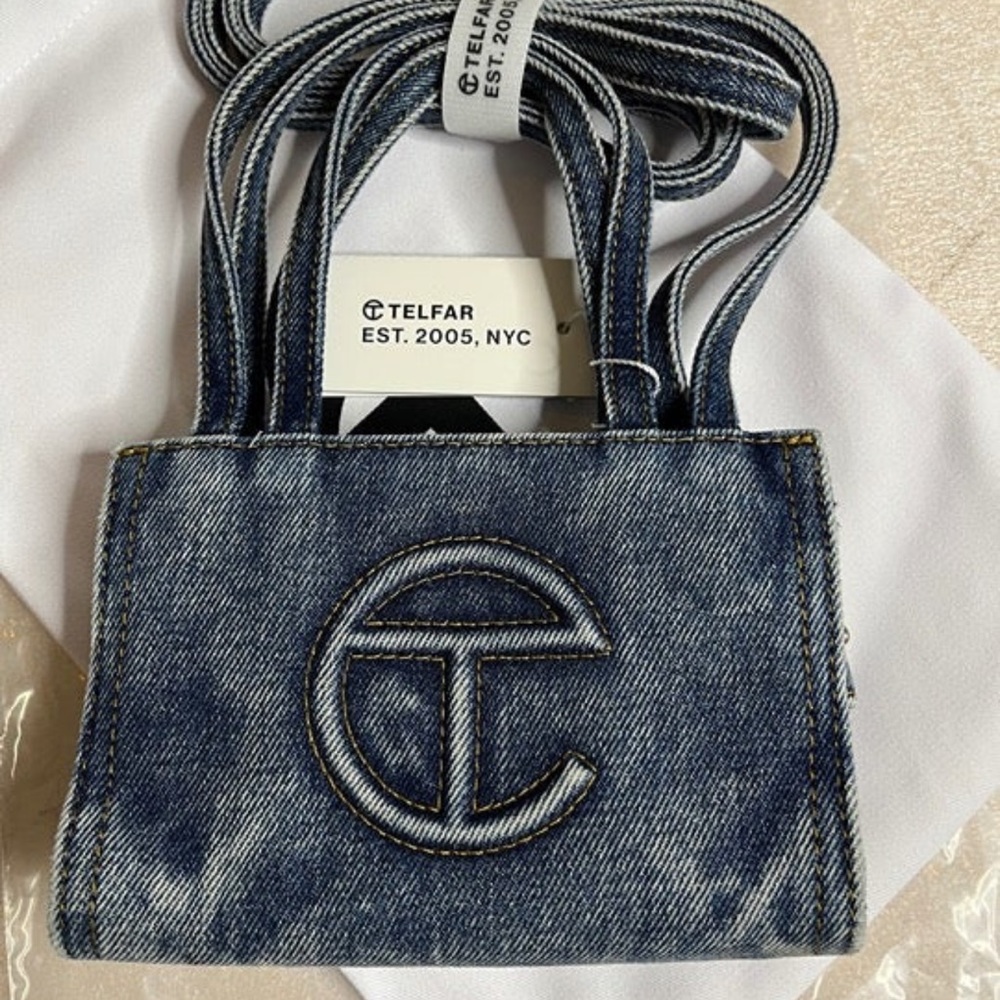 NWT- Small Telfar denim bag.